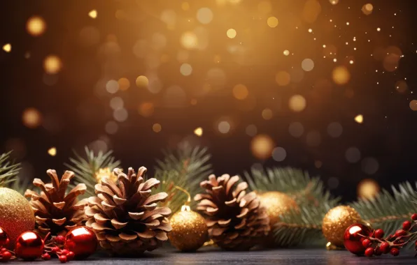 Balls, light, branches, lights, lights, berries, Shine, sequins