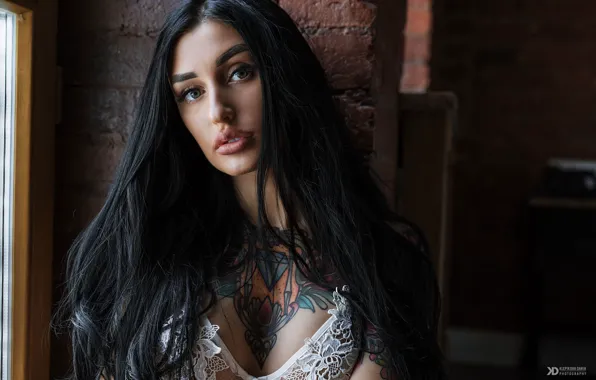 Look, girl, face, hair, tattoo, Portet, Daria Klepikova