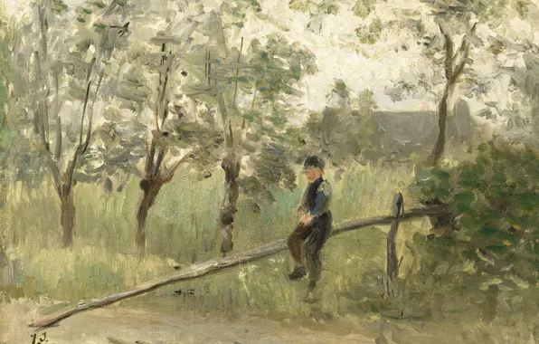 Picture oil, picture, Joseph Israels, Peasant Boy at the Barrier