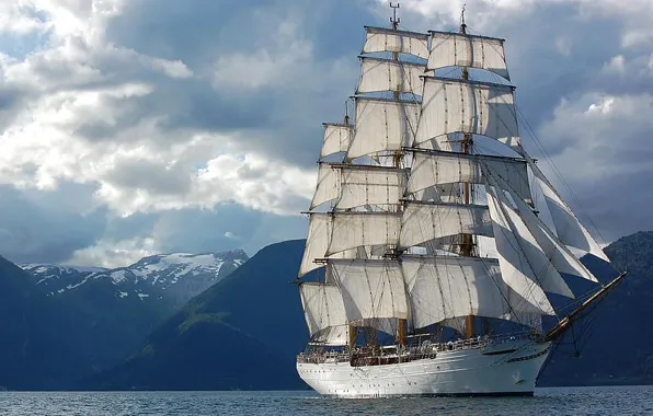 Sky, sea, cloud, Brazil, Navy, sailboat, montain, kumo