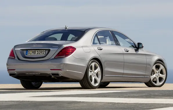 Picture machine, Mercedes-Benz, sedan, Hybrid, back, S 400