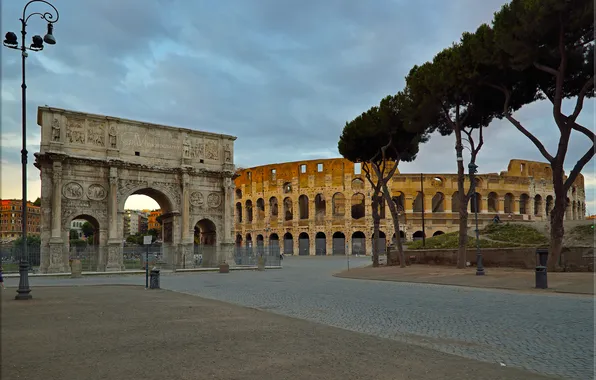 Rome, Colosseum, Italy, the arch of Constantine