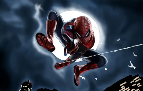 Picture spider man, web, the amazing spider man, concept art