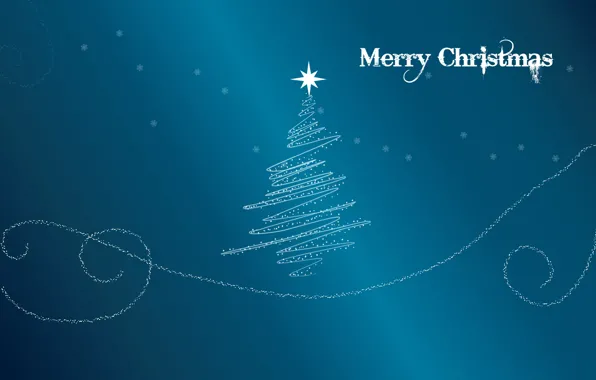 Picture blue, background, holiday, blue, star, tree, new year, merry christmas