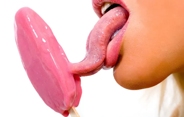 Language, mouth, ice cream