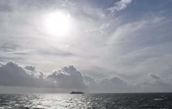 Sea, clouds, the ship, the ocean the sky