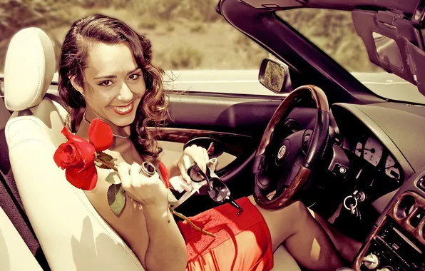 Machine, girl, smile