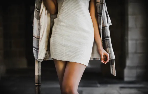 Girl, style, feet, dress