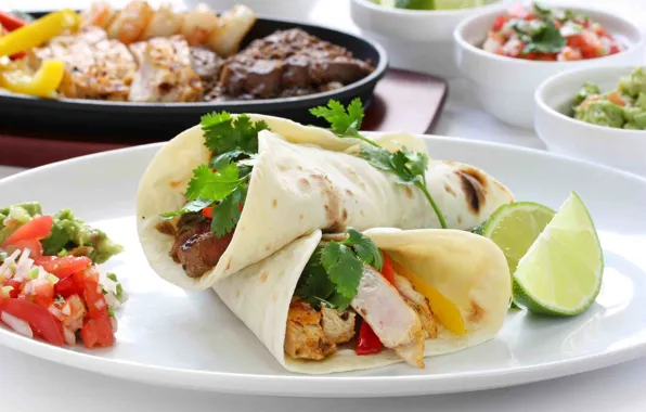 Picture food, lime, tortilla, meat dishes