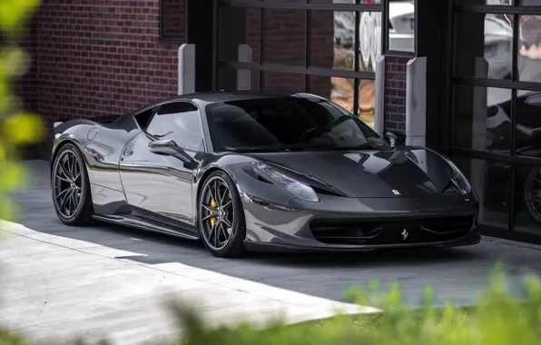 Ferrari, 458, italia, gray