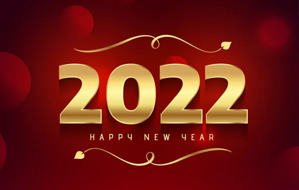 Picture background, gold, figures, New year, red, golden, new year, happy