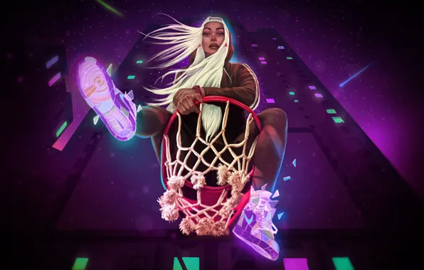 Girl, Night, Blonde, House, Style, Girl, Basket, House