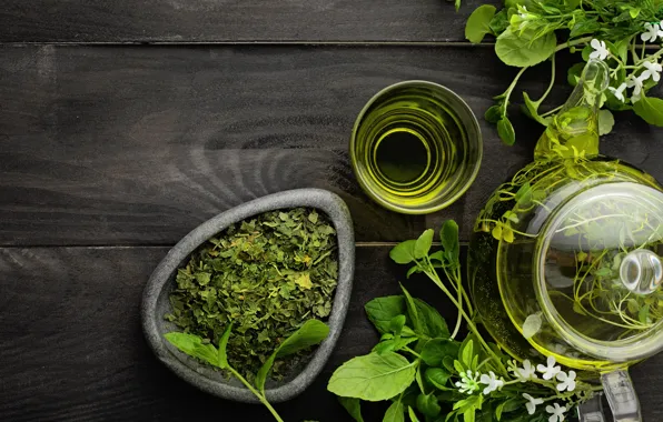 Green, green, tea, drink, cup, teapot, tea