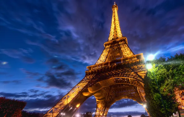 Night, Eiffel tower, Paris, France, paris, night, france, eiffel tower