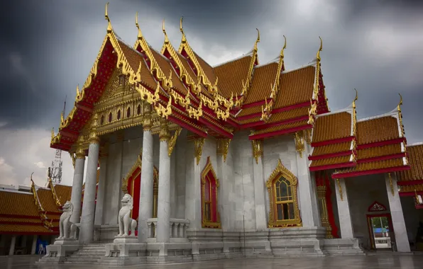 The city, gold, temple, Thailand, Bangkok