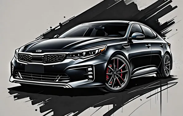 Kia, digital art, optima, ai art, neural network, kia optima gt, sketch art, neuro