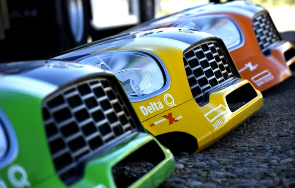 Yellow, Green, Orange, Case, Mini Cooper, MINI, The front
