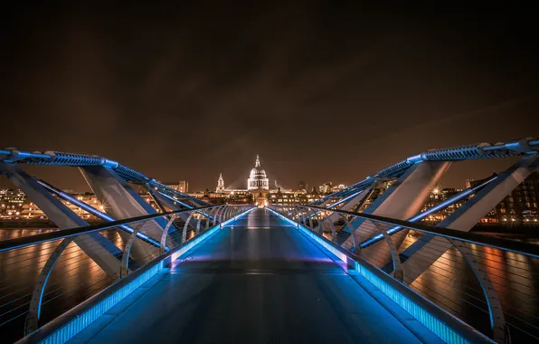 Picture night, bridge, the city, London, backlight