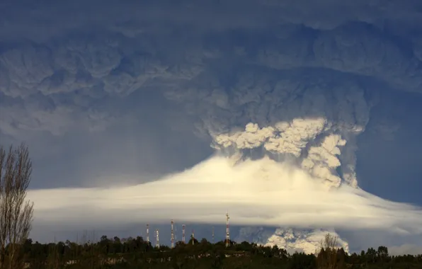 Ash, post, the volcano, cloud, the eruption, Puyehue