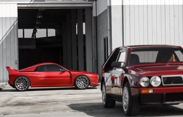 Red, cars, Lancia Rally, Kimera EVO37