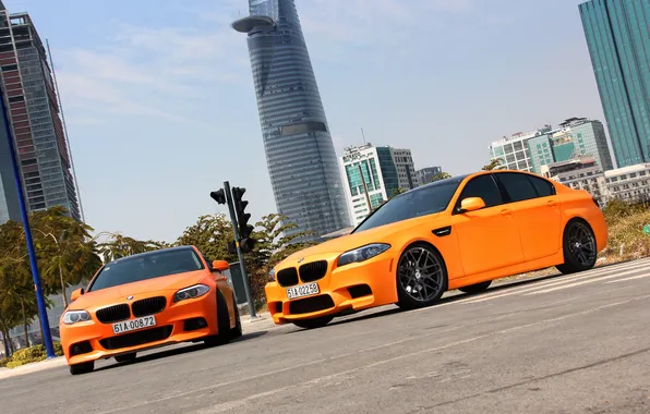 Picture BMW, City, Orange, Matte, Tuning, F10