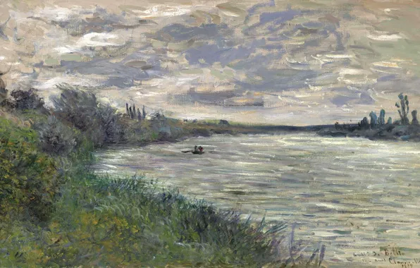 Landscape, picture, Claude Monet, The Seine near Vétheuil. Stormy Weather