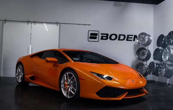 Picture Lamborghini, Orange, Vorsteiner, room, Wing, Huracan