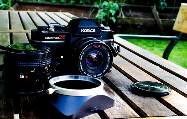 Picture table, background, Board, camera, blur, garden, the camera, lens