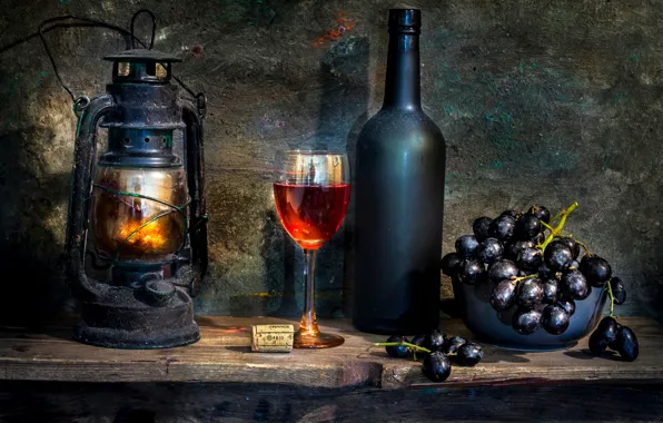 Wine, bottle, lamp, The last of the summer wine