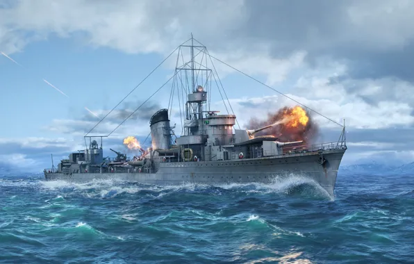 Picture Destroyer, Wargaming Net, WoWS, World of Warships, The World Of Ships, ORP Lightning