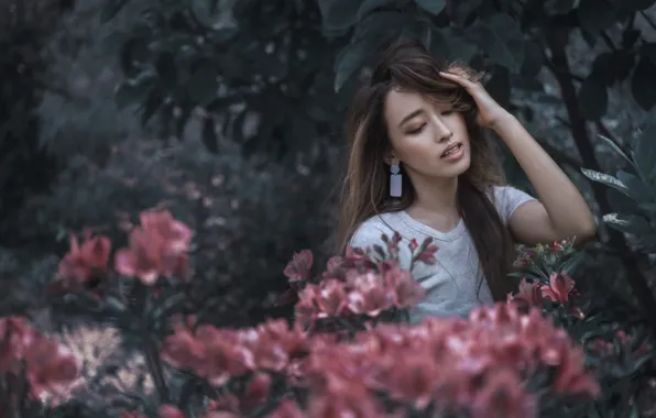 Girl, nature, mood