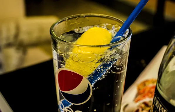 Glass, summer, brands, macro, drinks, Pepsi, ads