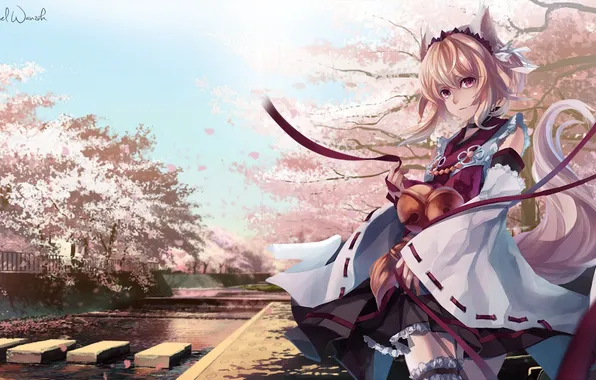 Girl, trees, nature, dress