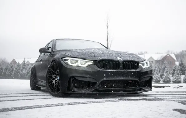 BMW, Light, Winter, Black, Snow, F80, Sight, LED