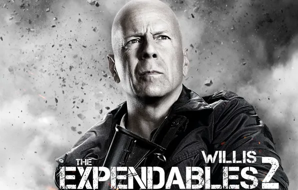 Bruce, bald, Bruce Willis, The expendables 2, Expendables 2