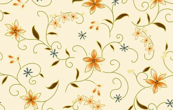 Figure, leaves, flowers