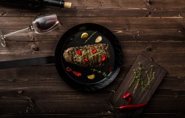Meat, pepper, spices, steak, grill, spicy