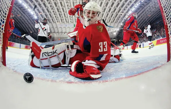 Picture ice, Russia, hockey, vancouver 2010, Canada, goalkeeper