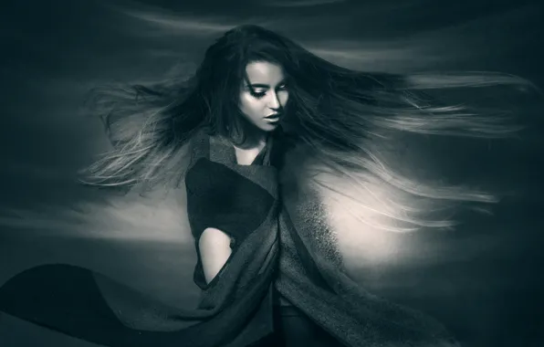 Girl, hair, portrait, Joachim Bergauer, In the Air