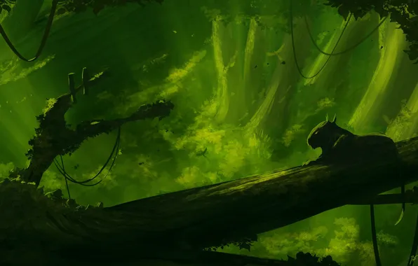 Greens, Nature, Cat, Forest, Green, Predator, Jungle, Jungle