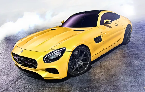 Car, yellow, mercedes, amg