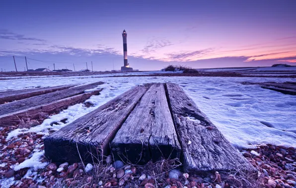 Picture the sky, landscape, night, Board, lighthouse