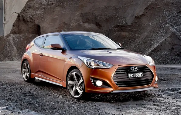 Picture background, coupe, Hyundai, the front, Turbo, Turbo, Hyundai, Veloster