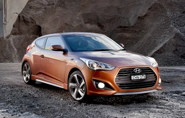 Background, coupe, Hyundai, the front, Turbo, Turbo, Hyundai, Veloster