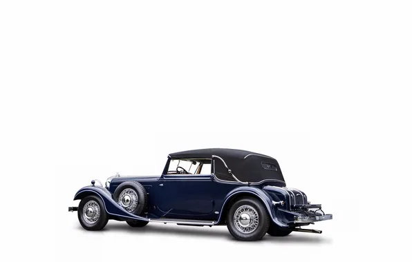 Convertible, white background, luxury, Suite, luxury, retro cars, Cabriolet, Horch