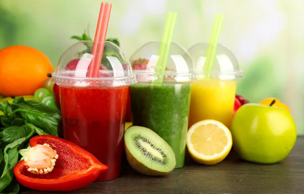 Lemon, apple, kiwi, cocktail, pepper, cocktail, pepper