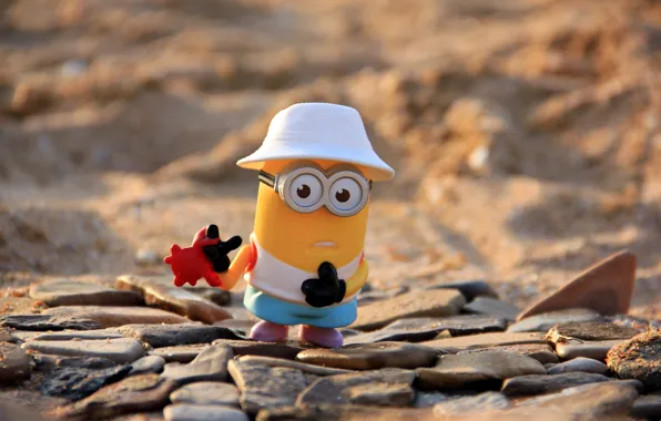 Picture mood, the situation, widescreen, full screen Wallpaper, minion, Mignon with crab, picture toy, the cap …