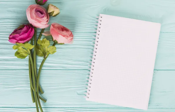 Wallpaper flowers, Notepad, bouquet