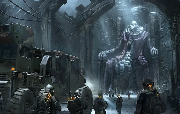 Machine, wire, being, art, soldiers