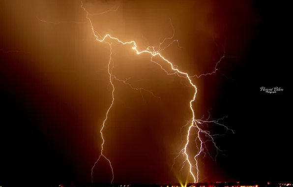 The city, lights, lightning, photographer, Florent Bilen